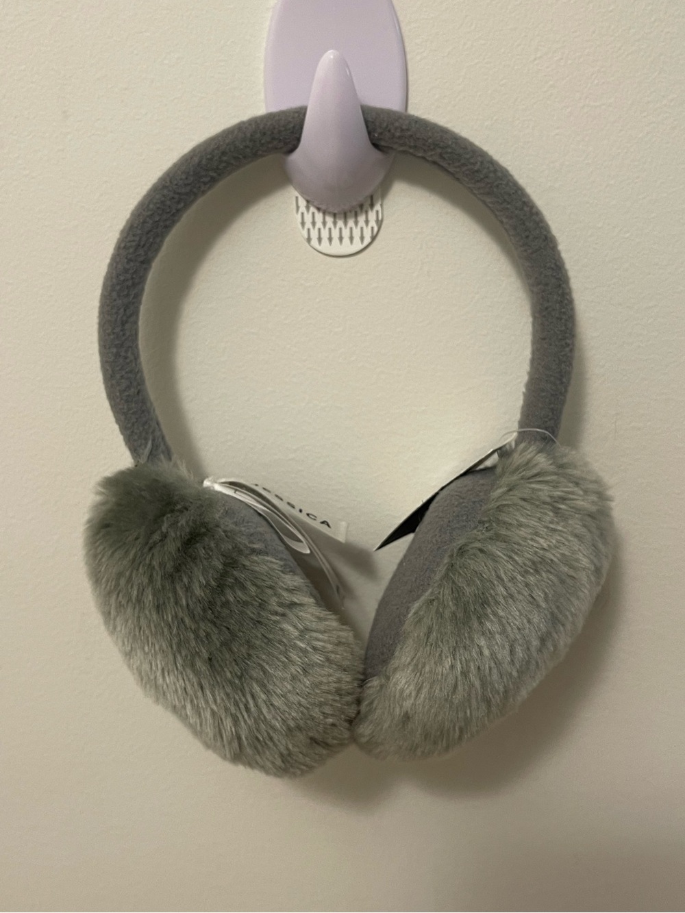 Grey Faux-Fur Ear Muffs
